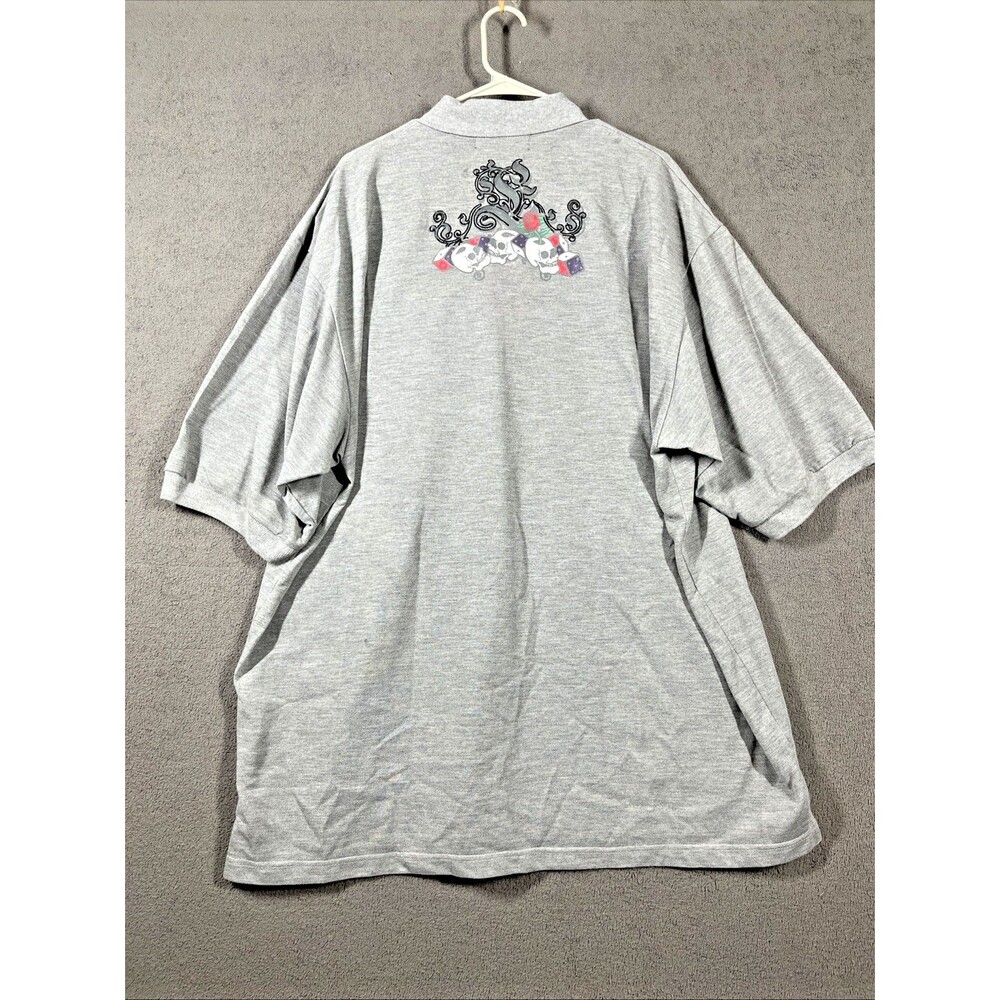 Y2K Ed Hardy by Christian Audigier Embroidered 3X Shirt Golf Grim Reaper Grey - Picture 6 of 12